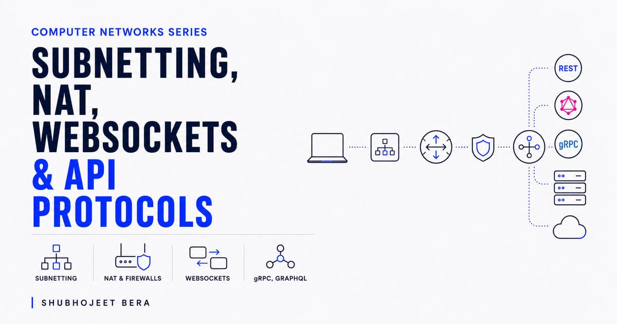 Cover image for Subnetting, NAT, WebSockets & API Protocols